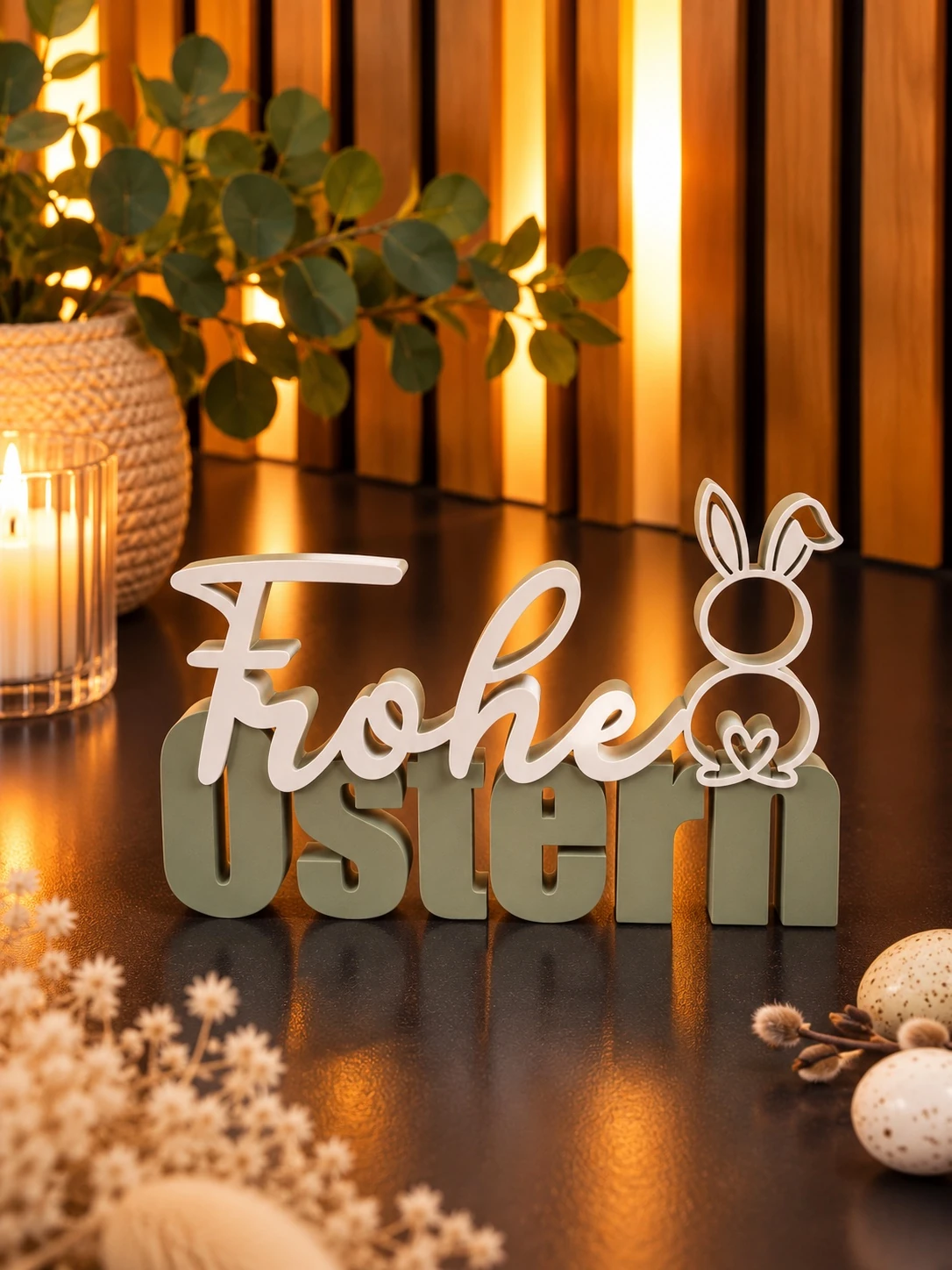 Frohe Ostern – Schriftzug